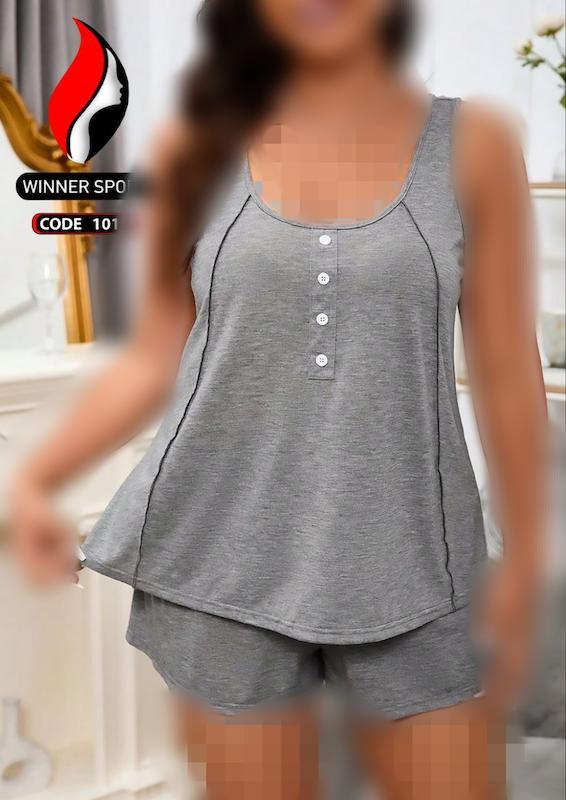 ست تاپ شورتک سایز بزرگ زنانه مغزی دوزی