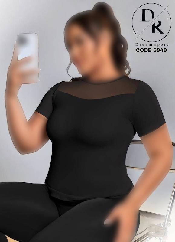 تیشرت ورزشی زنانه سایز بزرگ رنگ مشکی
