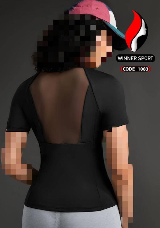 تیشرت ورزشی پشت توری زنانه فری سایز جلوی کار ساده