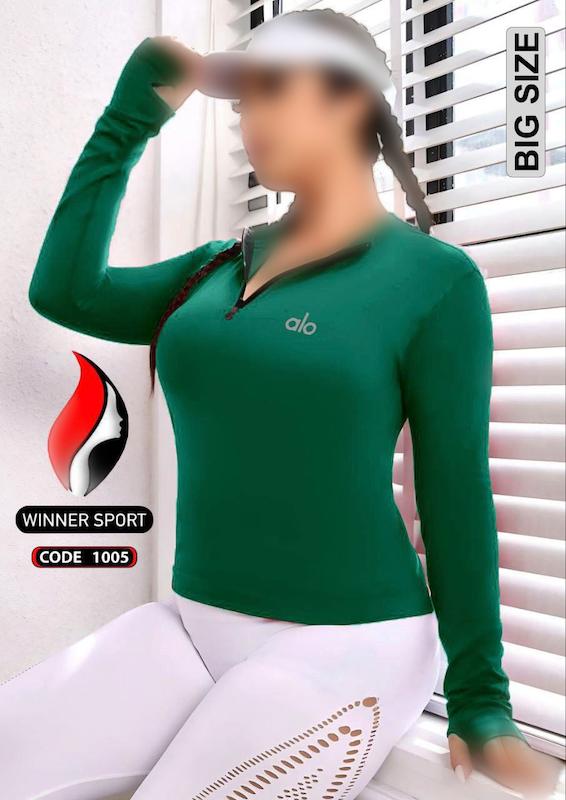 آستین بلند انگشتی نیم زیپ زنانه alo سایز بزرگ در هشت رنگ