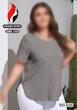 تیشرت تک سه دکمه نما سایز بزرگ زنانه در چهار رنگ