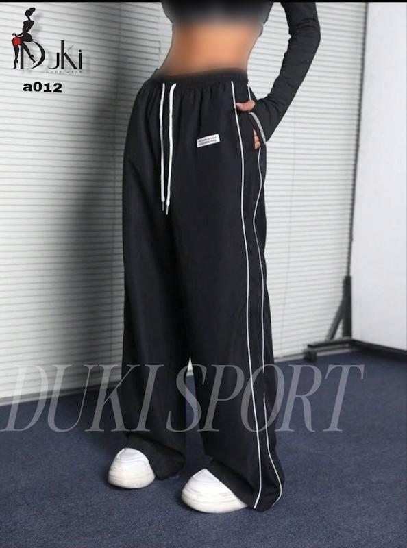 شلوار بگ جیبدار زنانه دو خط مغزی مشکی فری سایز کد  a012