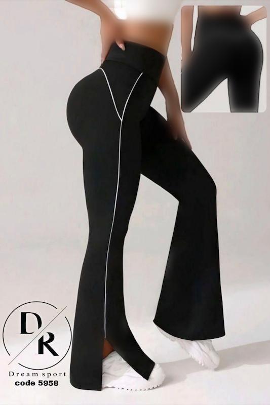 شلوار بگ دمپا چاکدار مغزی خور زنانه مشکی کد5958