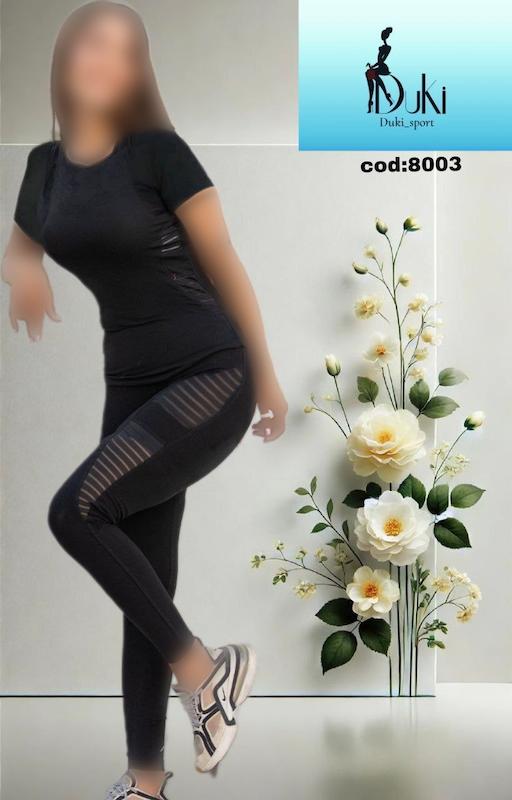 ست تیشرت شلوار ورزشی تو راه راه فری سایز زنانه کد 8003
