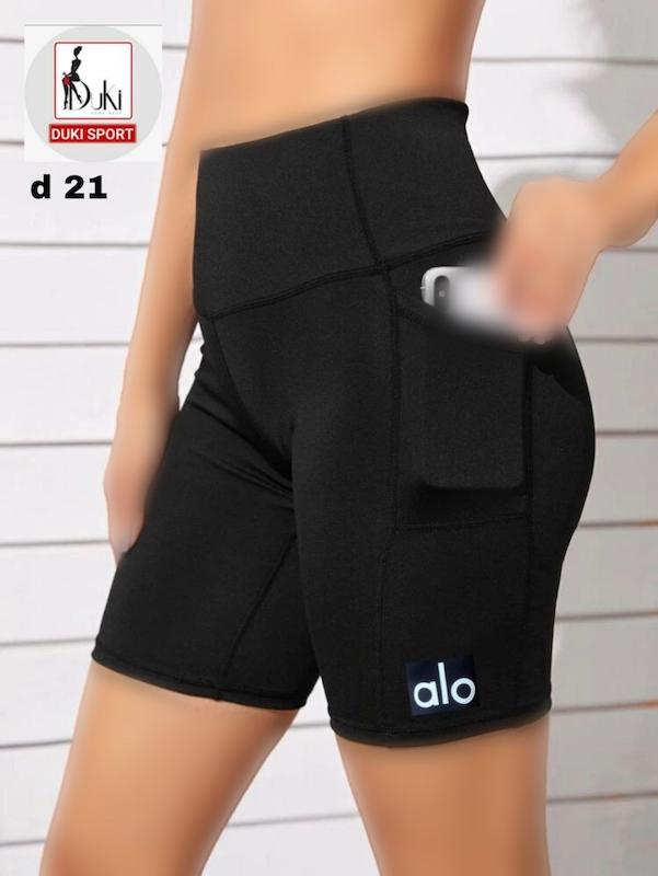 شورتک جیب موبایلی زنانه برند alo فری سایز رنگ مشکی کد d21