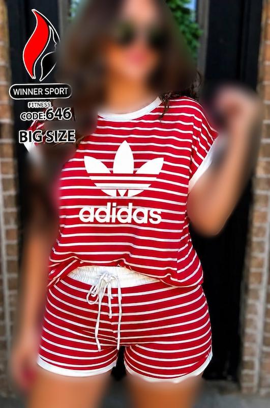 ست تیشرت و شورتک زنانه سایز بزرگ کد 646