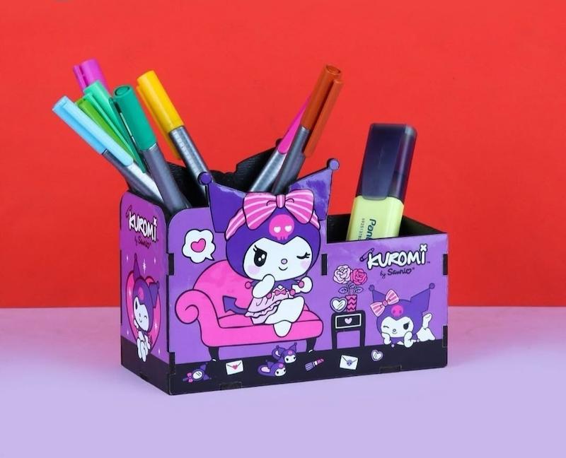 جاقلمی رومیزی چوبی خوابیده طرح کرومی