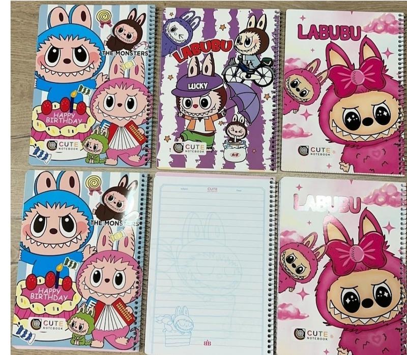 دفتر سیمی خط دار لبوبو پنجاه برگ صفحات دارای طرح لبوبو 