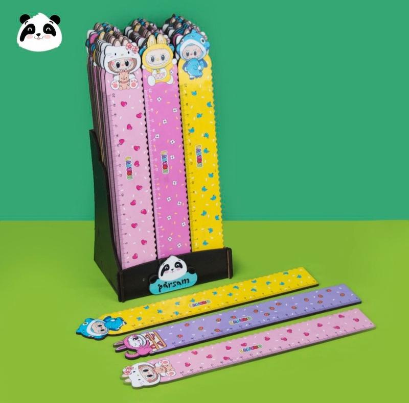 خط کش چوبی 15 سانتی طرح لبوبو 