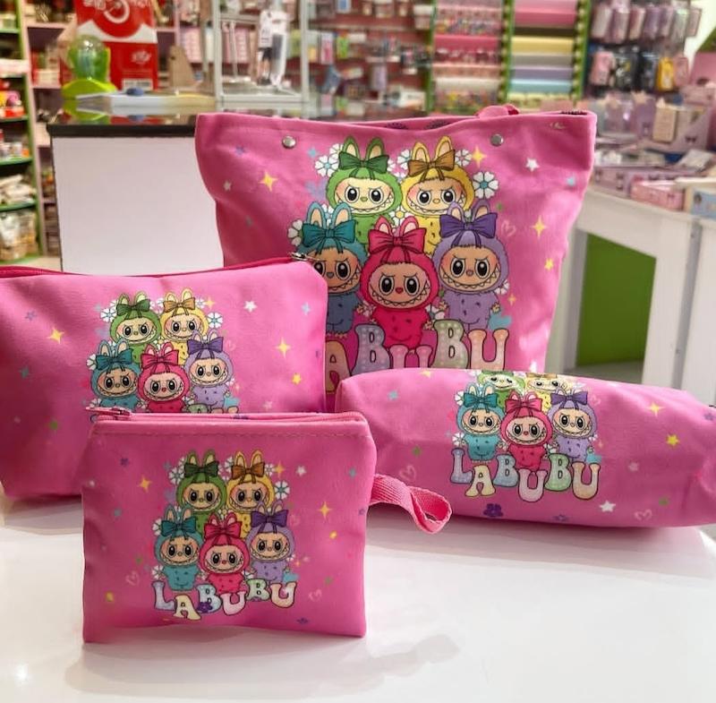 ست چهار تکه مخمل طرح لبوبو 