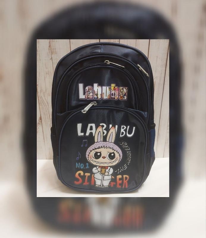 کوله پشتی برزنتی رنگ سورمه ای سیر طرح لبوبو 