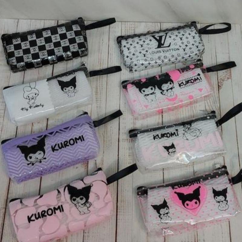 کیف آرایش شفاف طرح کرومی