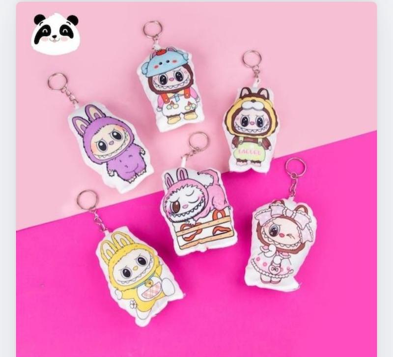 جاکلیدی مخملی دو رو چاپ طرح لبوبو