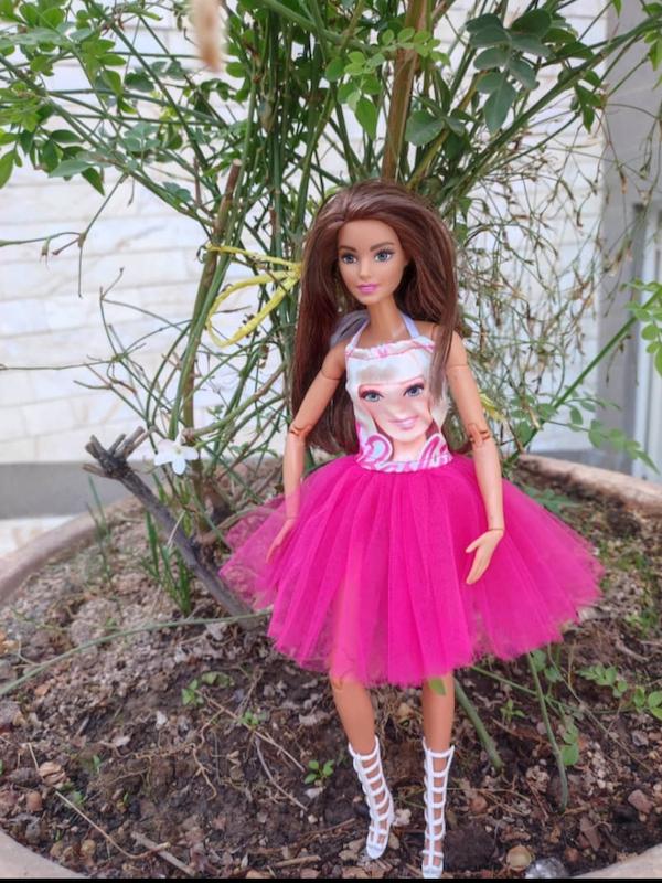 پیراهن دامن توری باربی بسیار شیک 