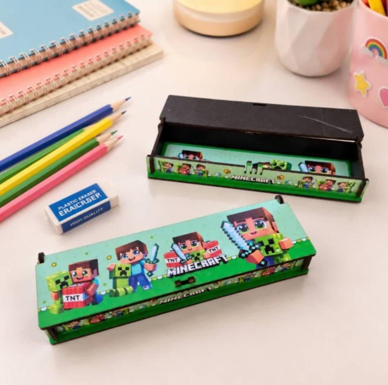 جامدادی چوبی مداد رنگی طرح ماینکرافت