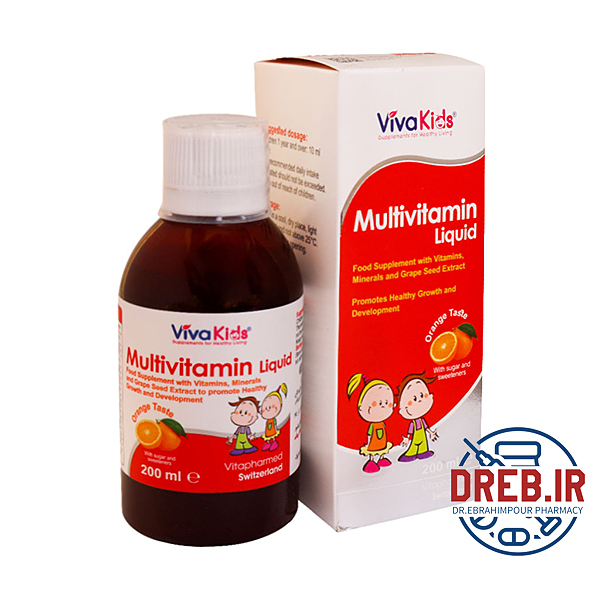 شربت مولتی ویتامین ویواکیدز ۲۰۰ میلی لیتر - Viva Kids Multivitamin Liquid ۲۰۰ ml