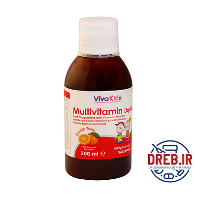 شربت مولتی ویتامین ویواکیدز ۲۰۰ میلی لیتر - Viva Kids Multivitamin Liquid ۲۰۰ ml