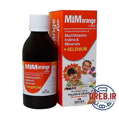 شربت میم پرتقالی 200 میلی لیتری البرز دارو - MIM ORANGE SYRUP multivitamin + selenium 200ML. ALBORZ DAROU