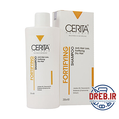 شامپو تقویت کننده و ضد ریزش موی خشک سریتا ۲۰۰ میلی لیتر Cerita Fortifying Shampoo For Normal And Dry Hair ۲۰۰ ml