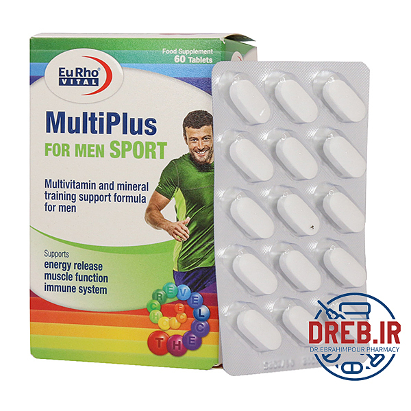  قرص مولتی پلاس فور من اسپرت یوروویتال ۶۰ عدد _ Eurhovital Multiplus For Men Sport ۶۰ Tablets