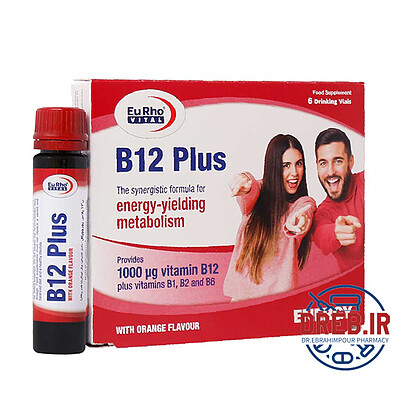 ویال خوراکی ویتامین B۱۲ پلاس یوروویتال ۶ عدد _ Eurho Vital Vitamin B۱۲ Plus ۶ Vials