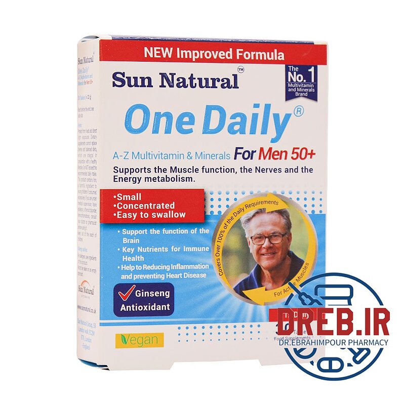 قرص مولتی ویتامین و مینرال وان دیلی آقایان بالای ۵۰ سال سان نچرال ۳۰ عدد Sun natural One Daily Multi Vitamin For Men Up ۵۰ Years ۳۰ Tabs