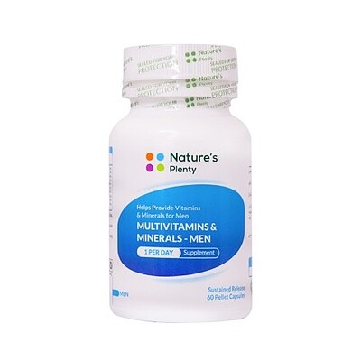 کپسول مولتی ویتامین و مینرال آقایان بالای ۵۰ سال نیچرز پلنتی ۶۰ عدد Natures Plenty Multivitamins And Minerals Mens Up ۵۰ years ۶۰ Caps