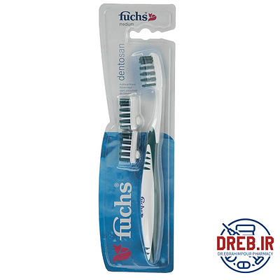 مسواک فوکس fuchs مدل Dentosan به همراه 2 یدک با برس متوسط _ Focus Dentosan model toothbrush with 2 spare parts with a medium brush