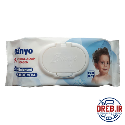 دستمال مرطوب کودک بانیو مدل 01 بسته 120 عددی _ Banyu baby wet wipes, model 01, pack of 120 pieces