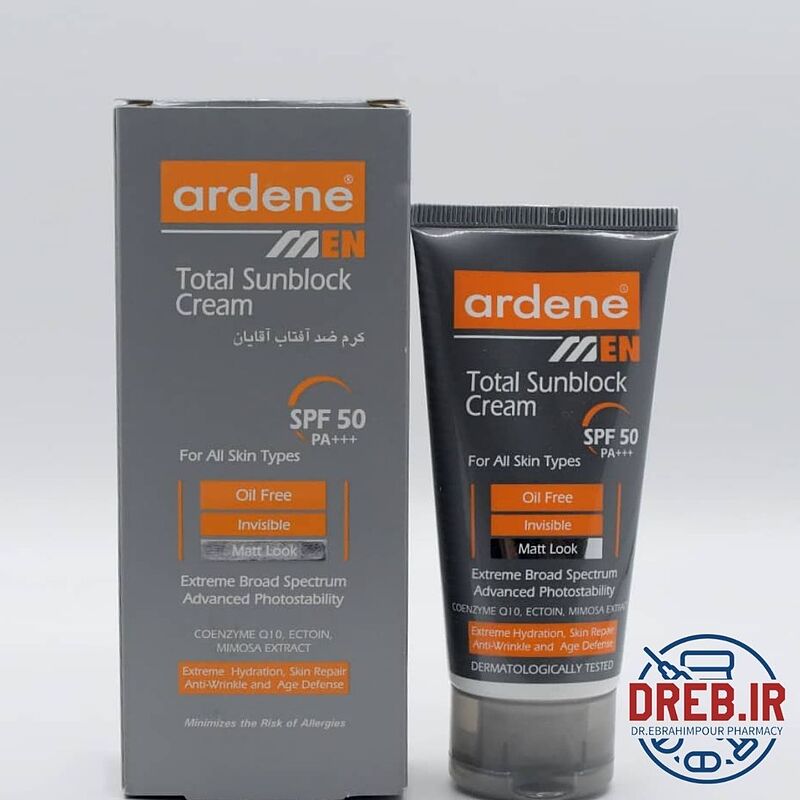 کرم ضد آفتاب آقایان آردن مدل Oil Free با SPF50 حجم 50 گرم _ ardene spf 50 men total oil free sunblock cream