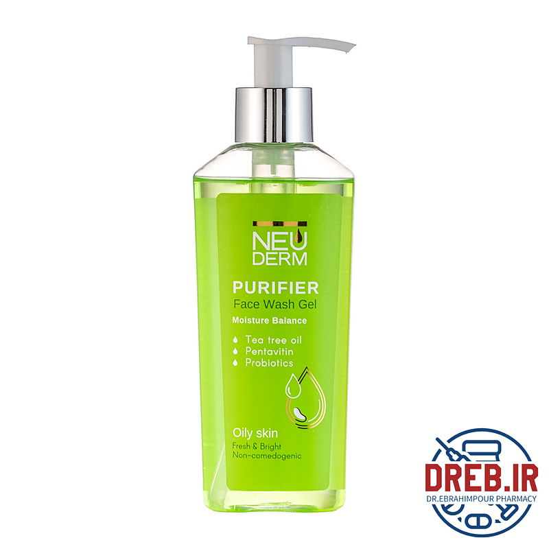 ژل شستشوی صورت پوست چرب 200میل نئودرم _ Neuderm Face Wash Gel 200ml