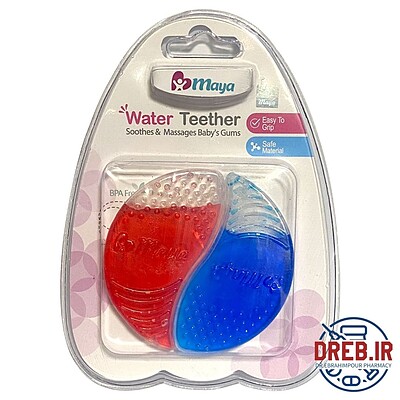 دندان گیر مایع دار مایا با طرح های مختلف _ water teether maya