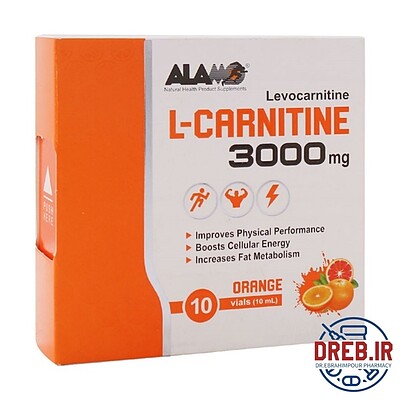 ویال خوراکی ال کارنیتین 3000 آلامو _ Alamo L-Carnitine 3000 - 10 Vials