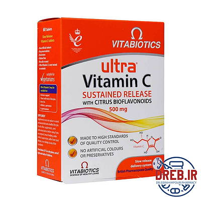 قرص اولترا ویتامین C ۵۰۰ میلی گرم ویتابیوتیکس ۶۰ عدد _ Vitabiotics Ultra Vitamin C ۵۰۰ mg ۶۰ Tablets