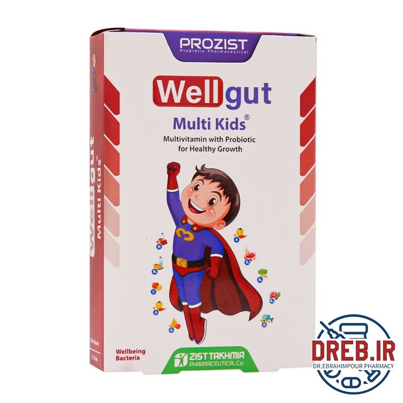 قرص جویدنی ول گات مولتی کیدز زیست تخمیر ۳۰ عدد _ Zist Takhmir Well Gut Multi Kids ۳۰ Tabs