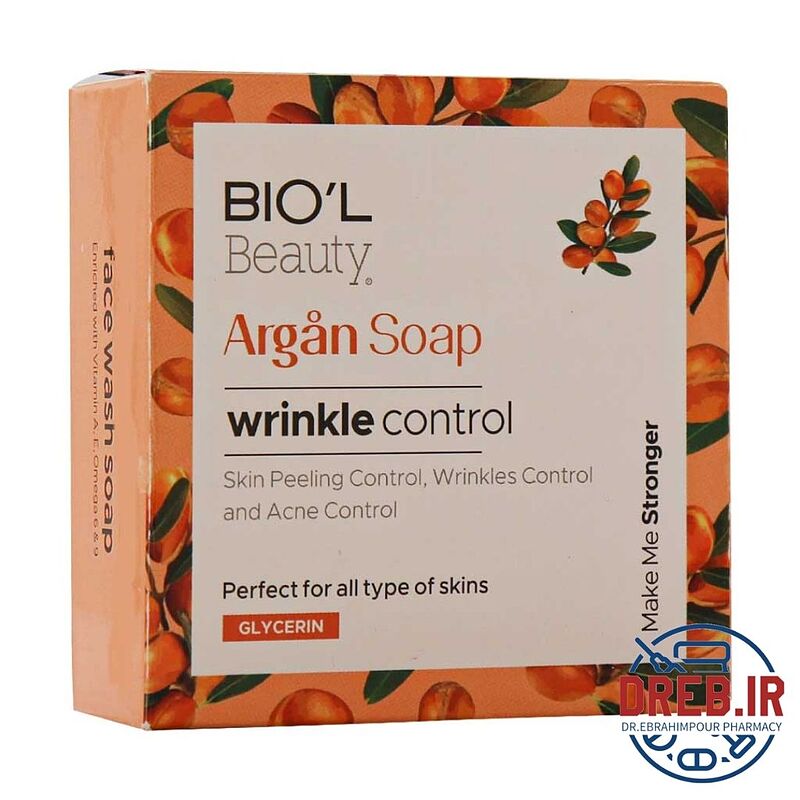 صابون پاک کننده صورت بیول حاوی روغن آرگان مناسب انواع پوست 100 گرم _ Biol Wrinkle Control Argan Soap 100 gr