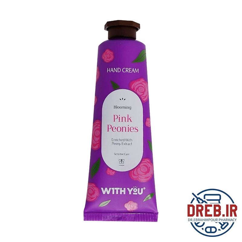 کرم مرطوب کننده دست ویت یو حاوی عصاره گل پیونی 50 میلی لیتر _ With You Pink Peonies Hand Cream 50 ml