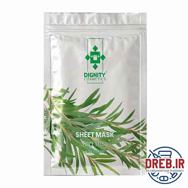 ماسک ورقه‌ای با رایحه درخت چای 25گرم دیگنیتی _ Dignity Tea Tree Sheet Mask 25g