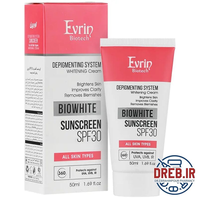 کرم ضد آفتاب روشن کننده اورین مناسب برای انواع پوست _  All Skin Whitening Sunscreen Cream SPF 30 _ Biowhite