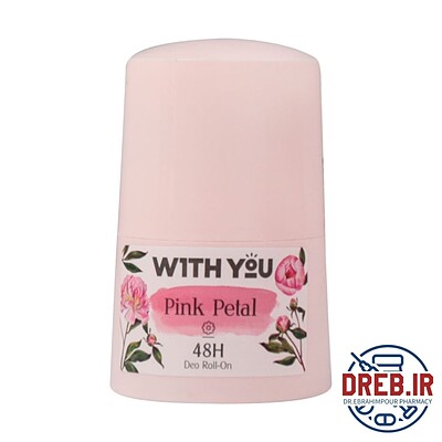 مام رول ضد تعریق زنانه ویت یو مدل Pink Petal حجم 50 میلی لیتر _ With you Deo Roll on Pink Petal 50 ml