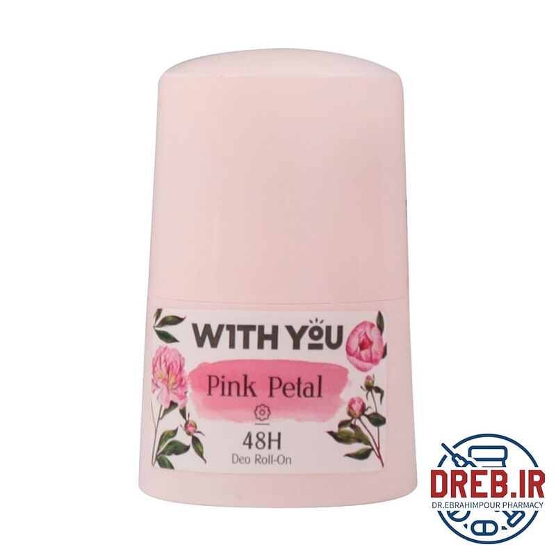 مام رول ضد تعریق زنانه ویت یو مدل Pink Petal حجم 50 میلی لیتر _ With you Deo Roll on Pink Petal 50 ml