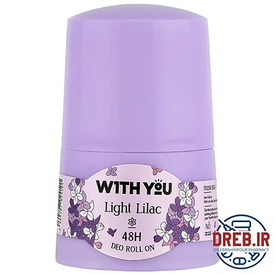 مام رول ضد تعریق زنانه ویت یو مدل Light Lilac حجم 50 میلی لیتر _ With you Deo Roll on Light Lilac 50 ml