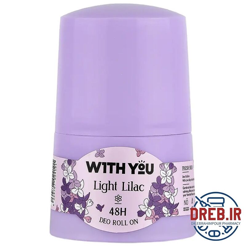 مام رول ضد تعریق زنانه ویت یو مدل Light Lilac حجم 50 میلی لیتر _ With you Deo Roll on Light Lilac 50 ml