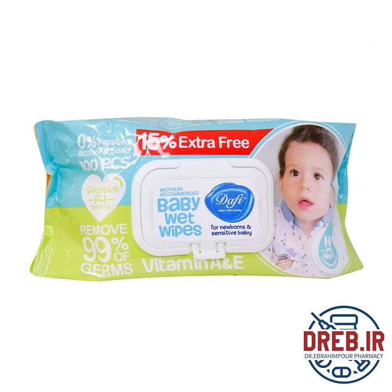 دستمال مرطوب کودک دافی حاوی عصاره کالاندولا 100 عدد _ Dafi Calendula Baby Wet Wipes 100 Pcs