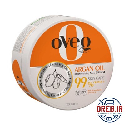 کرم مرطوب کننده و آبرسان حاوی آرگان مناسب پوست چرب حجم 200 میل لیتر اوک شاین _ Oveq Shine Moisturizing Cream For Oliy Skin 200 ml