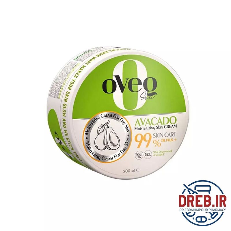 کرم مرطوب کننده و آبرسان آووکادو پوست خشک کاسه ای اوک شاین _ OVEQ SHINE OVEQ SHINE AVOCADO MOISTURIZING CREAM