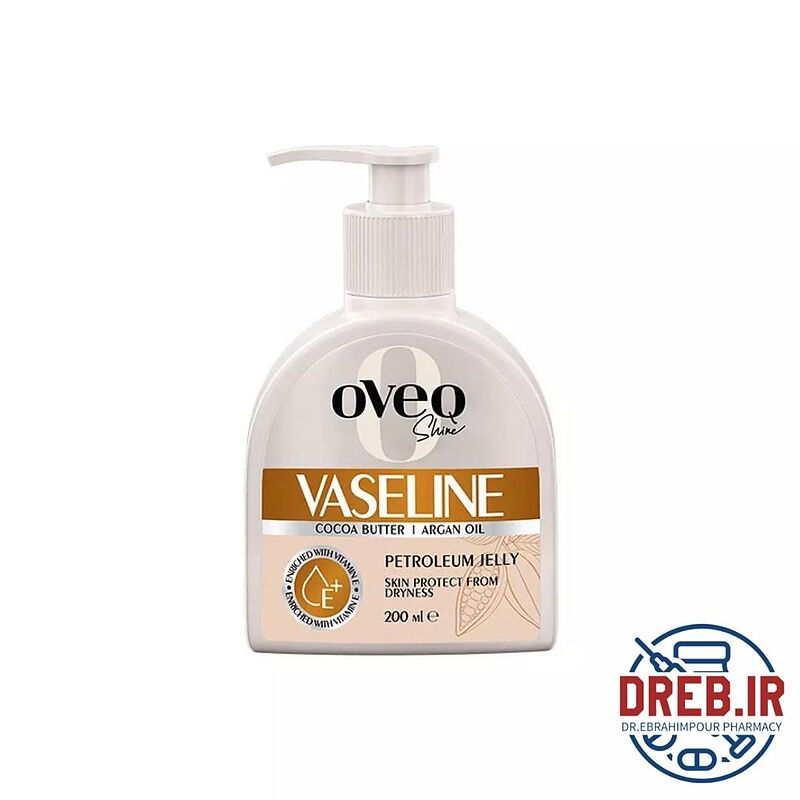 وازلین حاوی کره کاکائو و روغن آرگان اوک شاین _ OVEQ SHINE OVEQ SHINE COCOA BUTTER & ARGAN OIL VASELINE