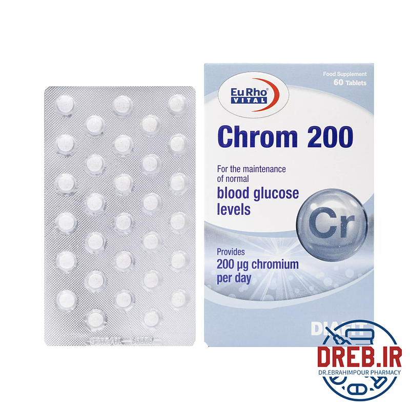 قرص کروم 200 یوروویتال 60 عدد - Eurho Vital Chrom 200 µg 60 Tabs