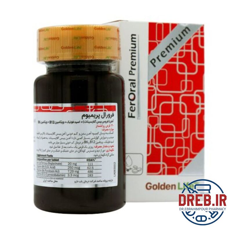 قرص فرورال پریمیوم گلدن لایف - Golden Life Feroral Premium - 30 Tabs