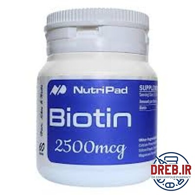 قرص بیوتین 2500 میکروگرم نوتری پاد بسته 60 عددی - Nutripad Biotin 2500 mg 60 Tabs